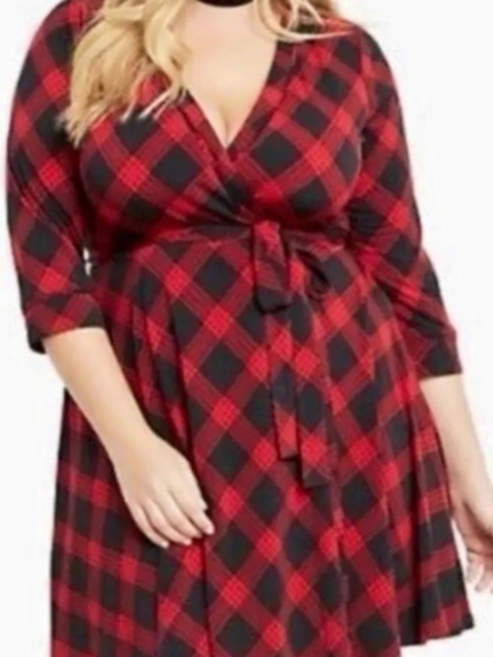Torrid Plaid Mini Dress in Red & Black